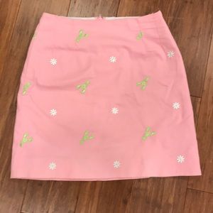 Lilly Pulitzer pink skirt with lobsters